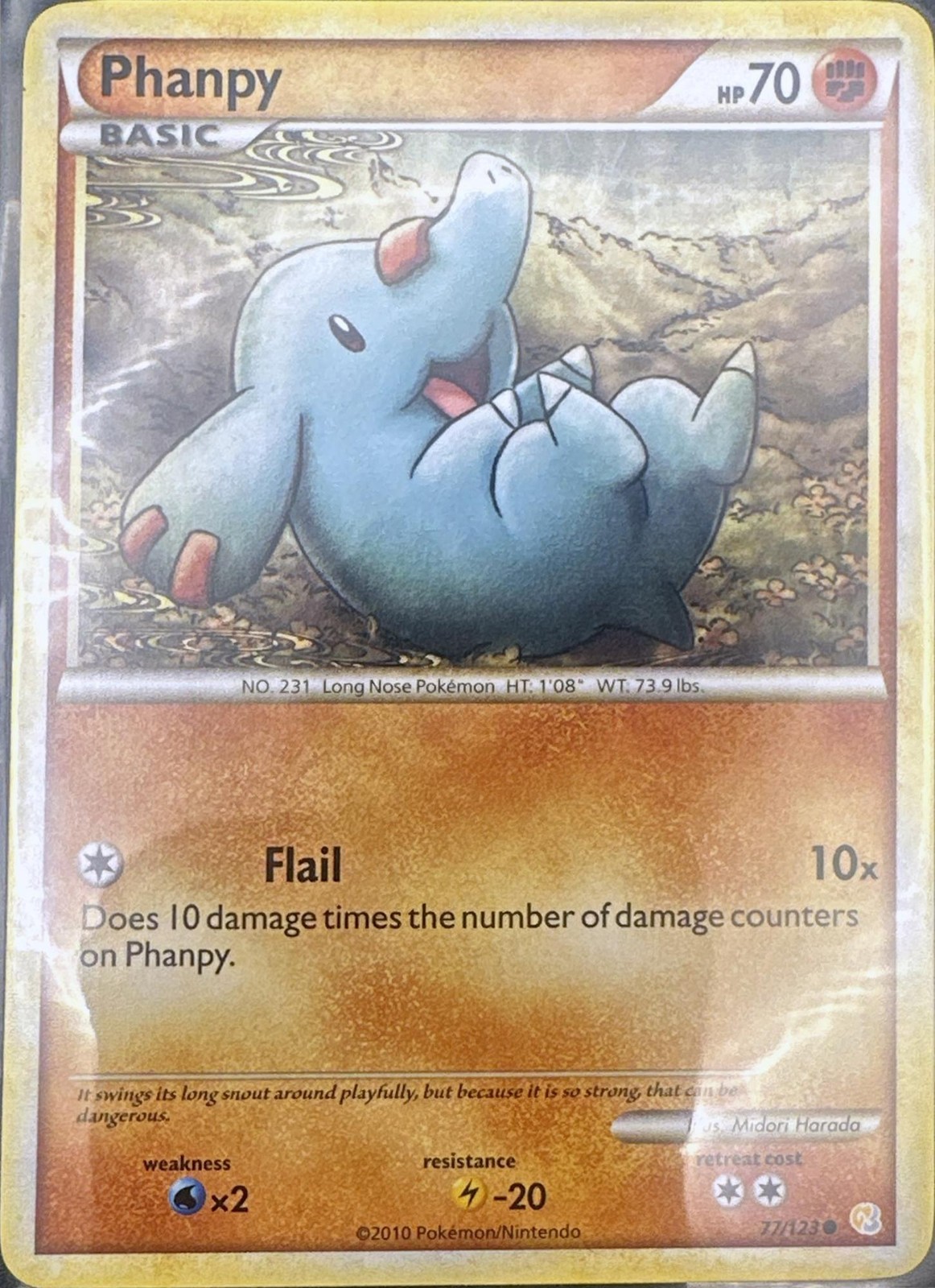 Phanpy 77/123 Common HeartGold & SoulSilver Pokemon Lightly Played