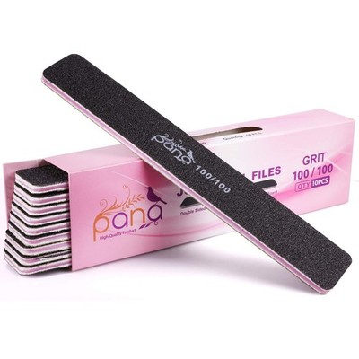 10PCS Jumbo Size PANA Professional Double Sided Grit (100/100), Black (Jumbo) 