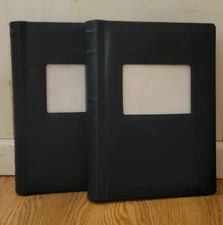 LOT OF 2 OLD TOWN Professional NAVY Leather Bound Photo Album 13”x 9.5” x 2”