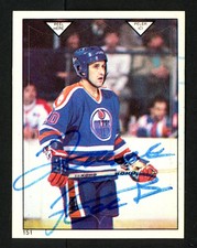 Jaroslav Pouzar Signed 1983-84 O-Pee-Chee Sticker Card 151 Edmonton Oilers