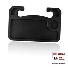 Car Steering Wheel Desk Tray for Laptop and Eating 2 in 1 Multipurpose Black