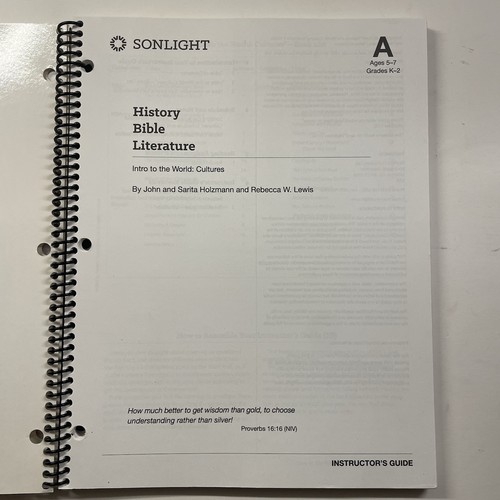 Sonlight 4-Day History A Intro to the World: Cultures Instructor's Guide 2016 - Picture 2 of 3