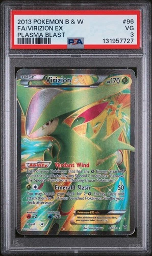 Pokemon Virizion EX Plasma Blast Full Art 96/101 PSA 3