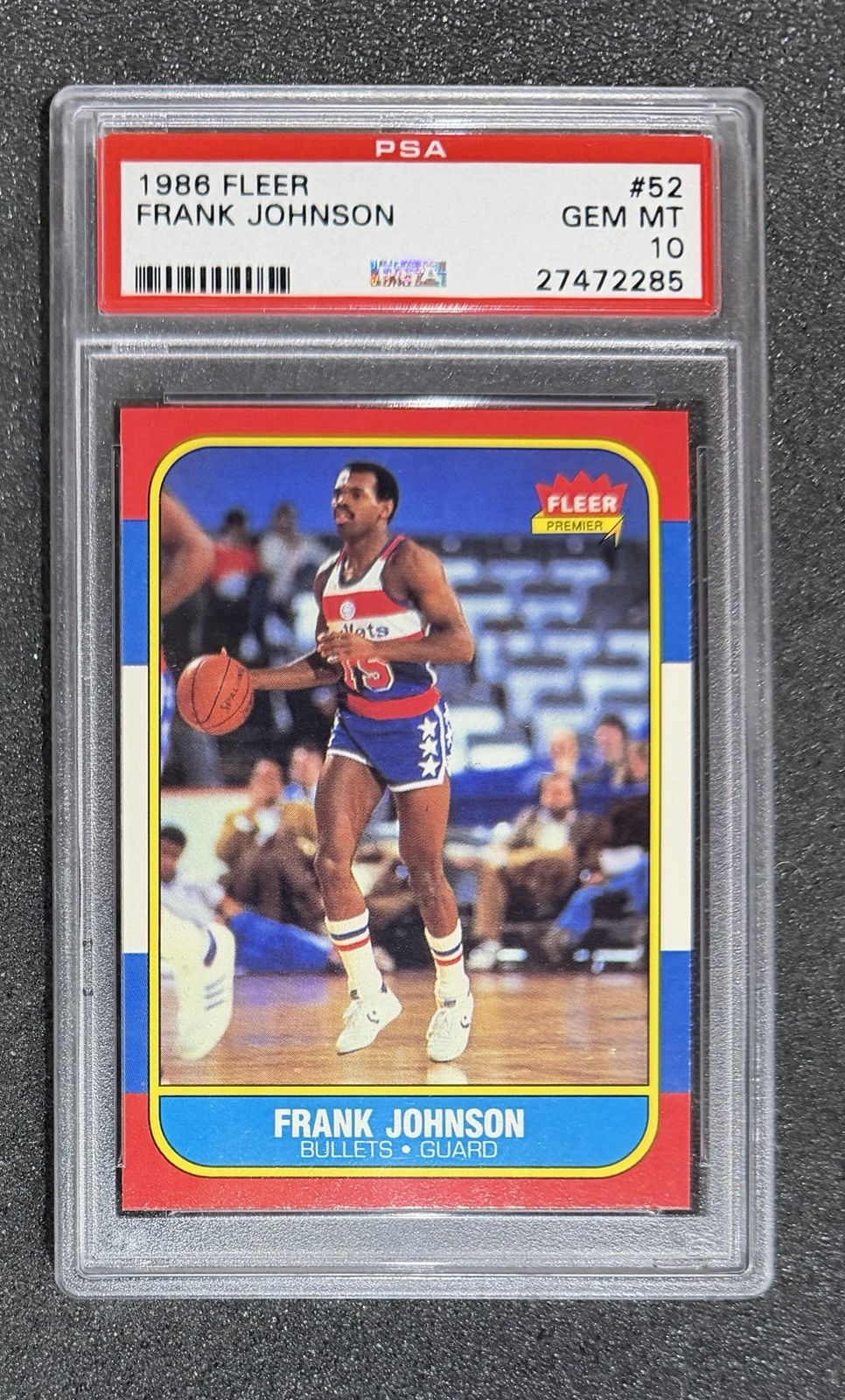1986 Fleer Basketball - #52 Frank Johnson - PSA 10 (Great Color)