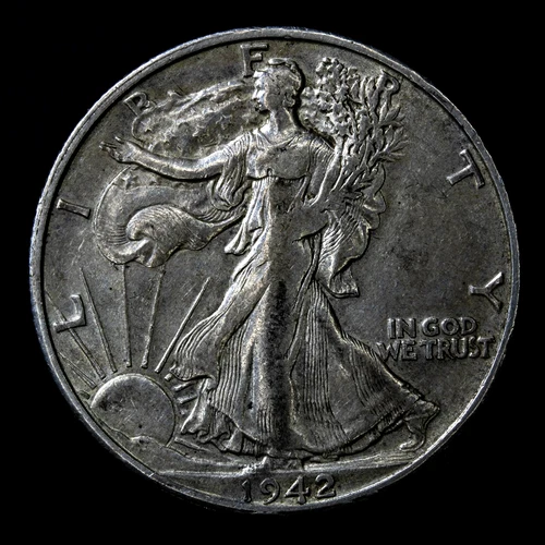 1942 Walking Liberty Half Dollar 90% Silver Better Circulated Nice Detail