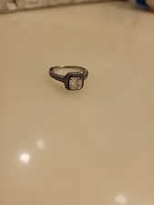 Beautiful Vintage CZ Engagement Ring Sterling Silver Size 8