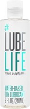 LUBELIFE Water Based Personal Lubricant Toy Safe Non Staining 8 Fl Oz