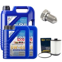 MotoröL Filter Set 5W-40 Liqui Moly 7 Liter + Schraube FüR VW Touareg 3.6 V6 FSI