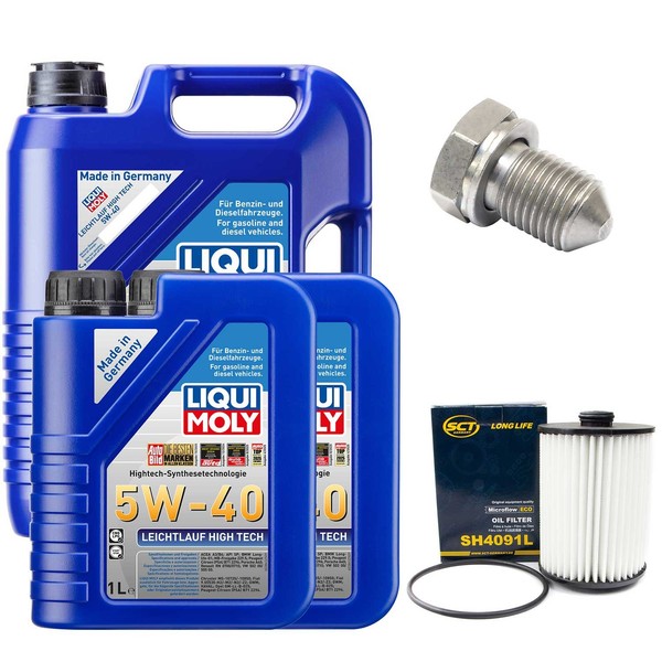 MotoröL Filter Set 5W-40 Liqui Moly 7 Liter + Schraube FüR VW Touareg 3.6 V6 FSI-image