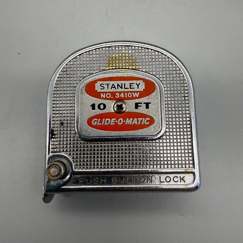 Vintage Stanley No. 3410W Glide-O-Matic Pocket Tape Measure 10 Feet