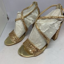 VGC Jewel by Badgley Mischka Women's Rhinestone Heels Gold Size 6.5