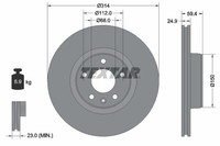 Textar Bremsscheiben Textar PRO Ø 314Mm AußEnbelüFtet Beschichtet FüR VAG 921322