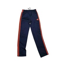 adidas Men's Navy Track Pants Red Stripe Elastic Waist Drawstring kidslarge 1416