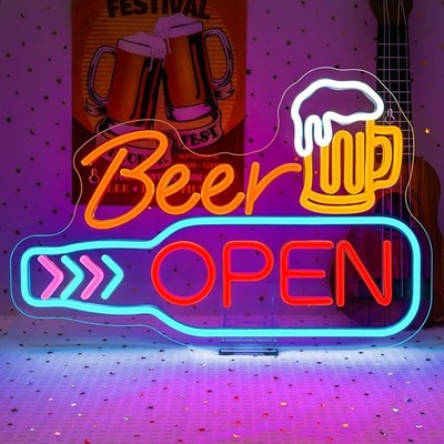 Neon Bier Open Led Schild Wand Decor Bierbar Taverne Club Party Geschenk