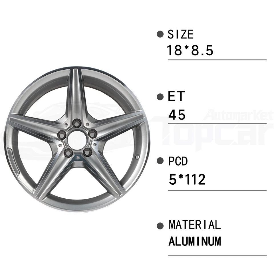 18"x8.5" 🔥Wheel Rim For Mercedes Benz E300 E350 E400 E450 E550 C300 E63 AMG - Image 2 of 4