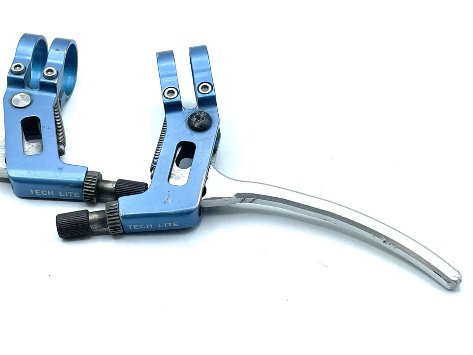 Palancas de freno Tech Lite vintage para bicicleta de montaña azul anodizado Foto 3 de 4
