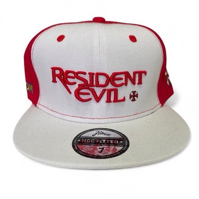 Resident Evil Umbrella Corp Capcom Red/White Embroidered Fitted Hat Size 7