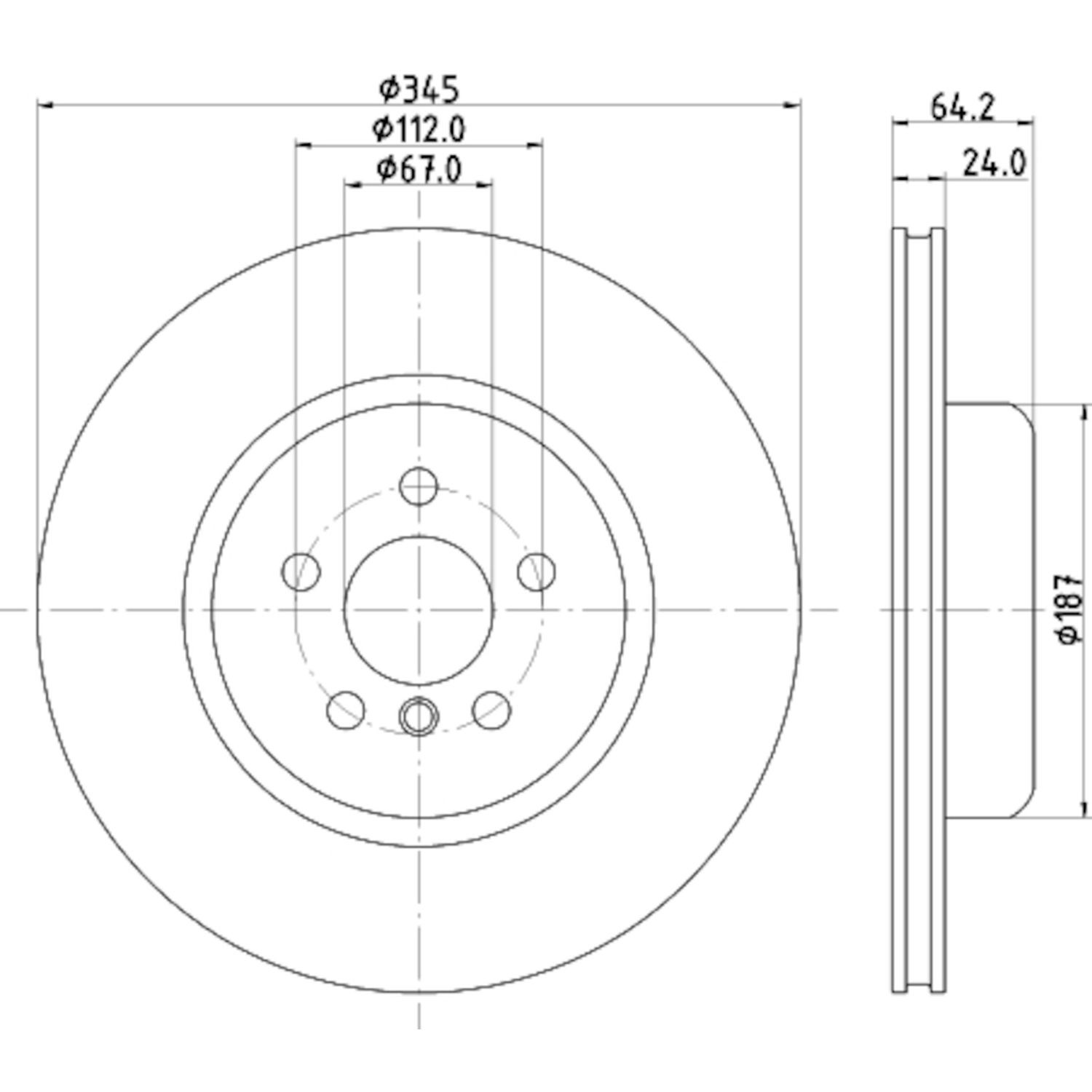 Hella Pagid 355133031 Disc Brake Rotor For Select 16-22 BMW Models