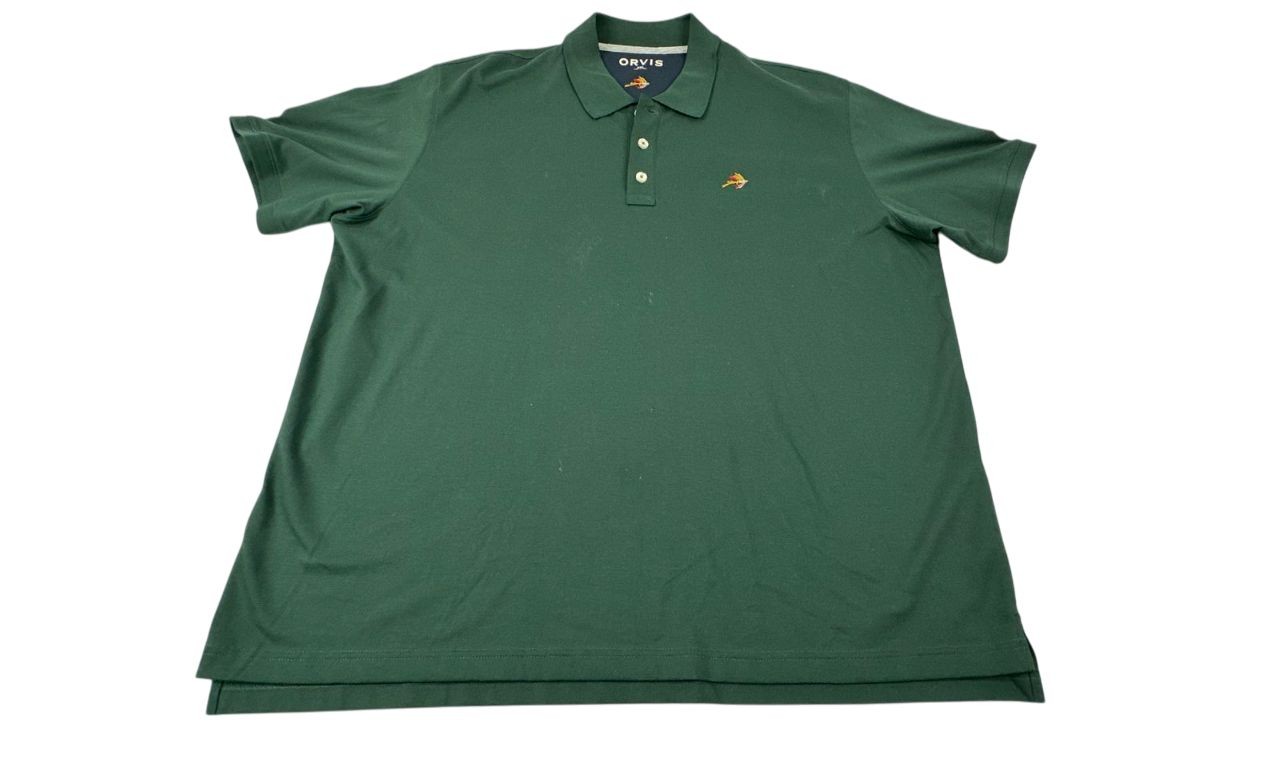 Orvis Dark Green Short Sleeve Pima Cotton Polo Shirt. Men's - Size XXL