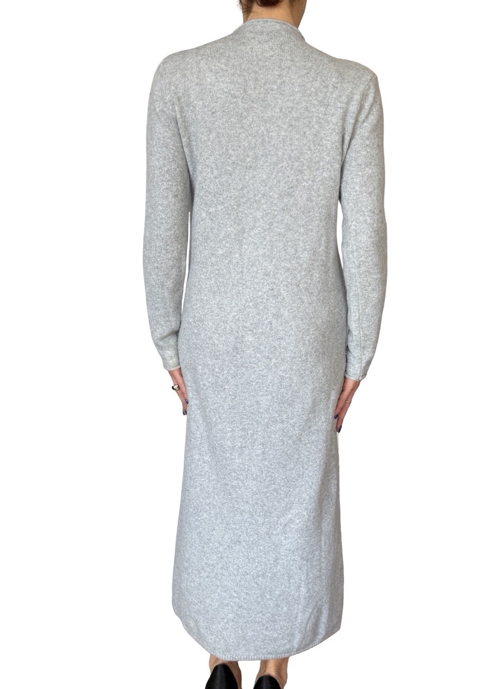 MNG Mango Gray Sweater Midi Maxi Knitted Perkins Dress Wool Long Sleeve  Small thumbnail 7