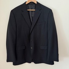 Chaps Men's 46R Pinstripe Wool Blend Blazer Jacket Classic 2Button Fully Lined