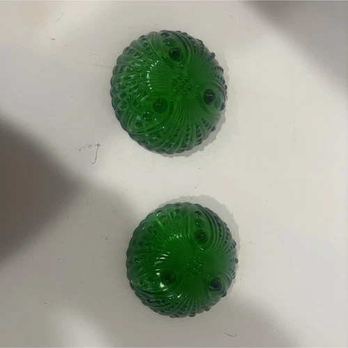 vintage Anchor Hocking "Burple" forest green depression glass bowls set of 2