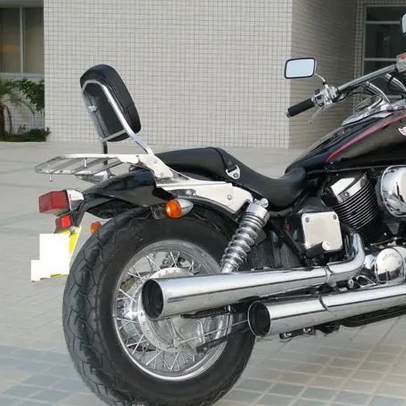 Backrest Sissy Bar W/ Luggage Rack For Honda Shadow Spirit 750 VT750DC 01-03 - Image 2 of 4