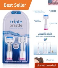 Dentist Approved Pink Sonic Toothbrush Refill Heads - 2-Pack with 3-Sided Design