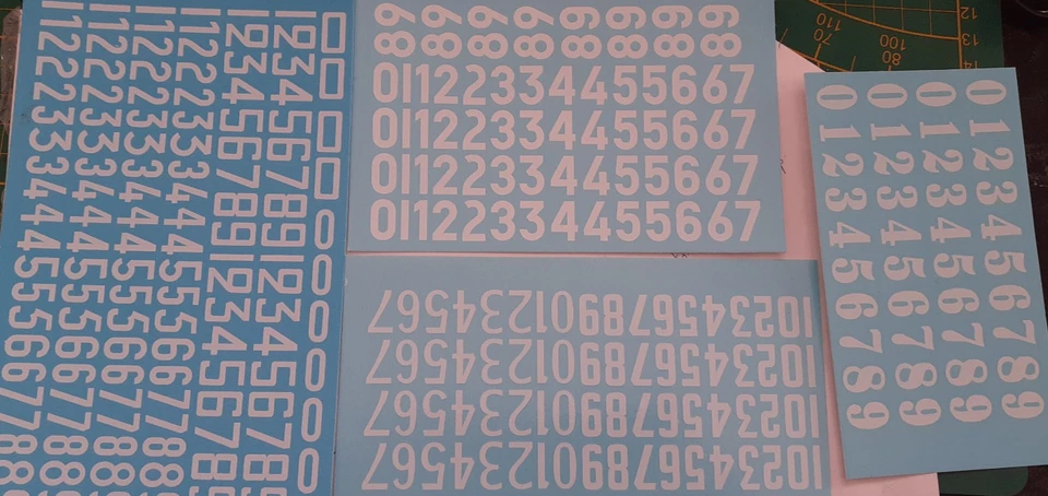 decals decalcomanie déco 1/24 plein de chiffres blanc divers forme - Photo 1/1