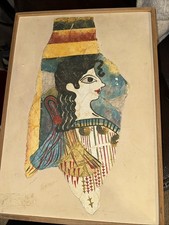 La Parisienne 17x12.5Fresco Wall Decor Minoan Lady Knossos Palace Crete1500 B.C.