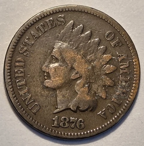 GooD++ Nicer Low Mintage 1876 Indian Head Cent