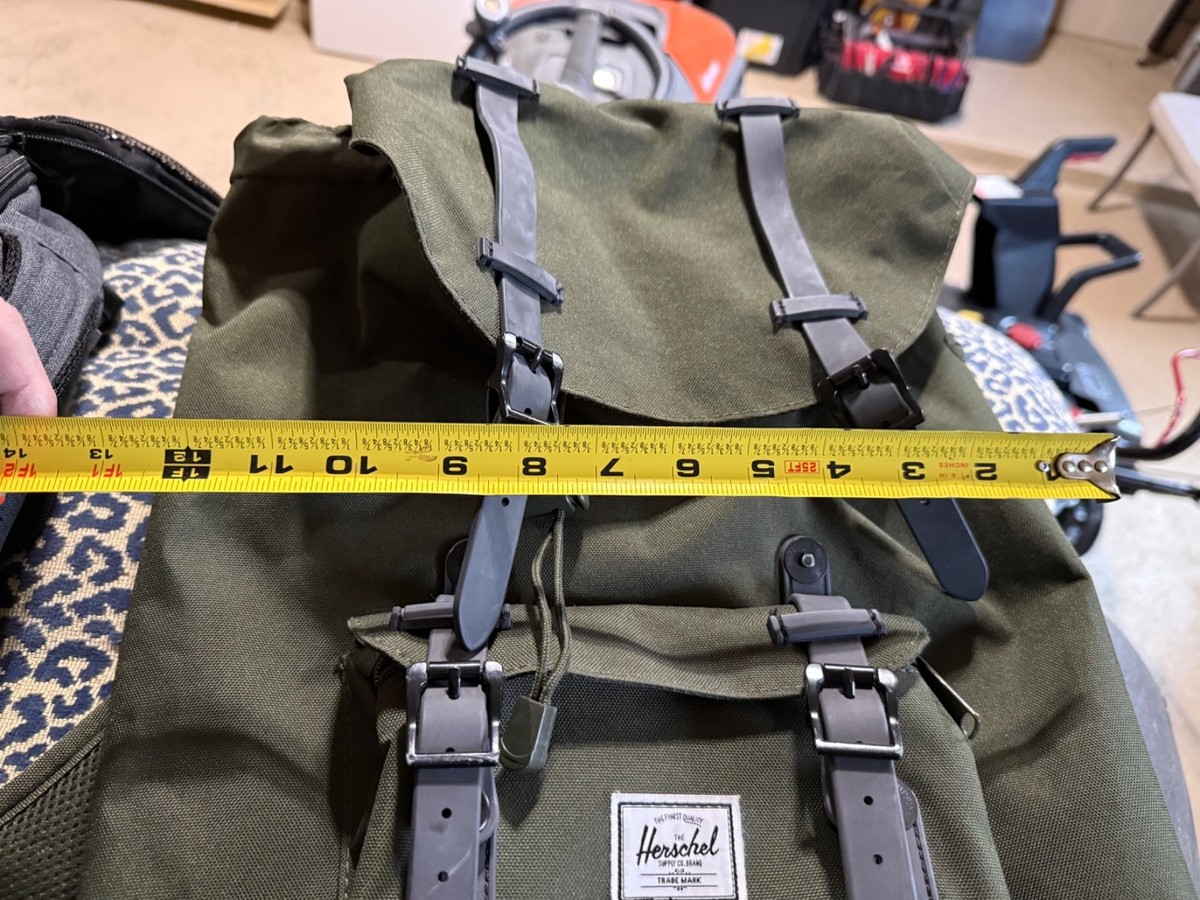 forest night herschel little america backpack for sale us Herschel Little America Backpack Olive Green Black Straps Laptop Hiking Bag