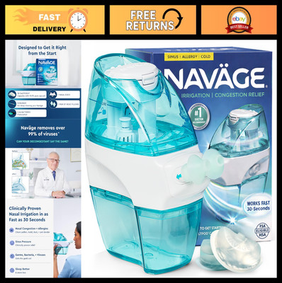 Nasal Irrigation System Starter Kit - Saline Rinse with 30 SaltPods & Nose Clean