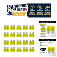 20A Standard Blade Fuses 20 Pack 32V Automotive Car Fuse ATO/APR/ATS