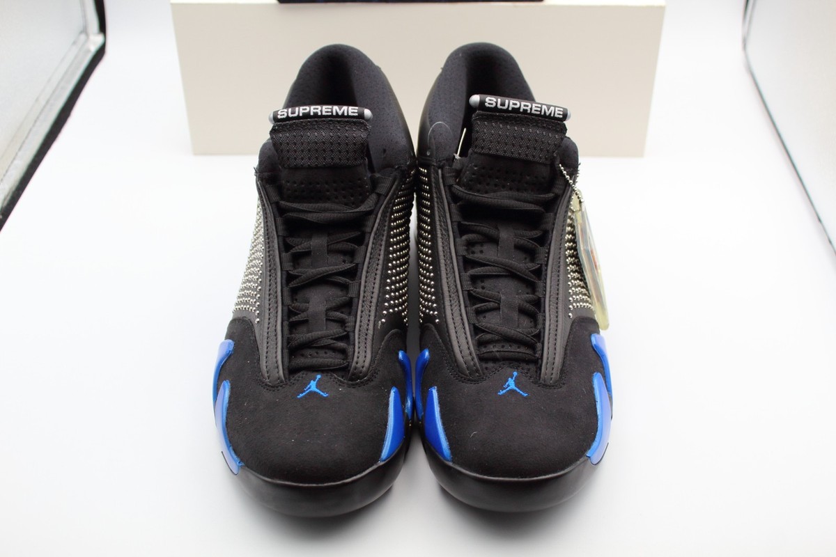 Size 7.5 - Supreme x Air Jordan 14 Retro Black Varsity Royal for