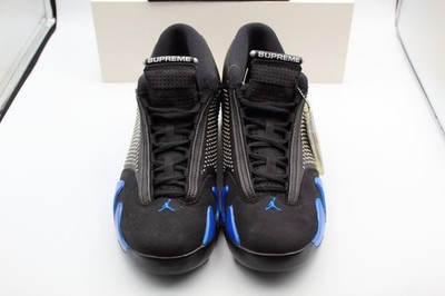 Size 7.5 - Supreme x Air Jordan 14 Retro Black Varsity Royal for