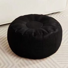 Unstuffed PU Leather Footstool Cover Square Pouffe Ottoman Storage Stool Home UK
