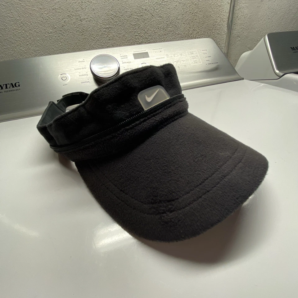 Vintage 90s Nike Fleece Convertible Tech Raver Visor / Cap Y2K Fuzzy Rave / Skater - Bild 3 von 4