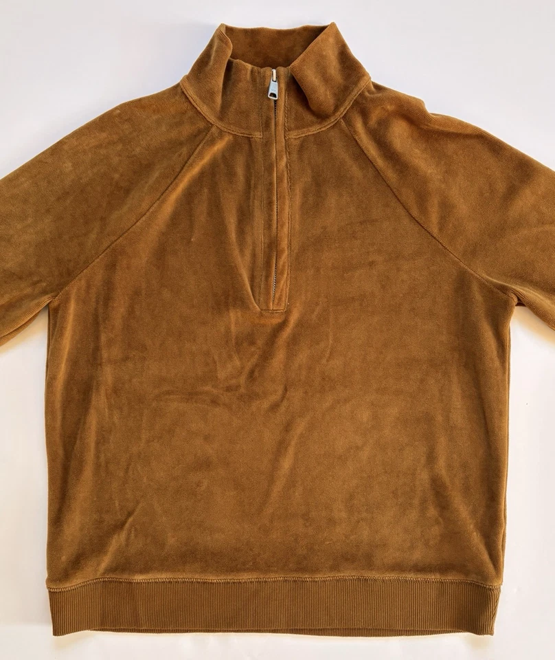 Sudadera Top Mujer Madewell MWL Marrón Cedro Seco Media Cremallera Terciopelo Talla XS Foto 2 de 4