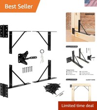 Sleek Modern Black Gate Frame Kit - Heavy-Duty, Adjustable Weather-Resistant