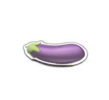1g gram  .999 Fine Silver FULL COLOR Emoji Eggplant