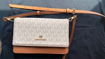 Michael Kors Purse on Chain Crossbody Brown/Beige, Adjustable Strap