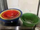 PYREX Primary Colors Glass Nesting Mixing Bowls Set 3 Red Yellow Blue,green 322