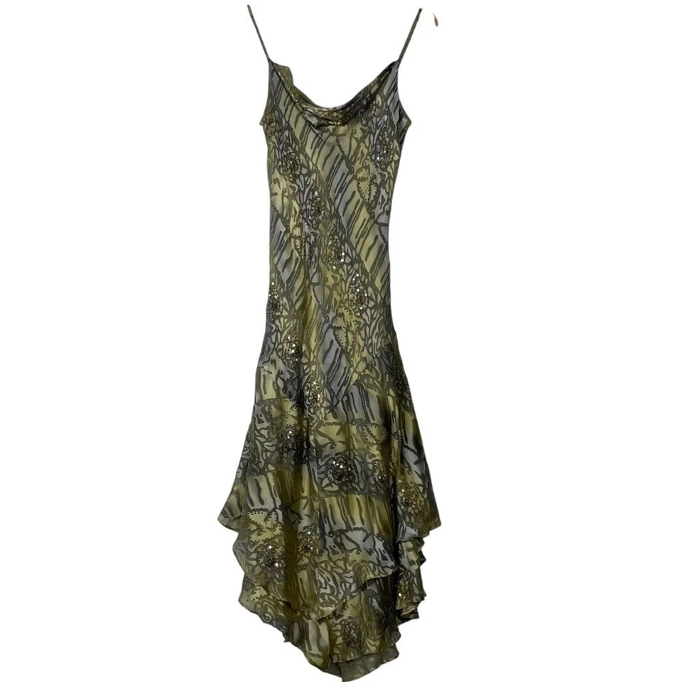 Vestido sin Mangas Sue Wong Forest Fairy Cuentas Talla 8 Lentejuelas Agotadas Asimétrico Foto 3 de 4