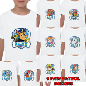 Details About Paw Patrol Personalised Name T Shirt Printed Kids Birthdays Gifts Age 1 13yrs - kids roblox t shirt 5 13yrs