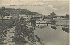 CARTE POSTALE / POSTCARD / MONTEREAU L'YONNE ET LE COTEAU DE SURVILLE + CACHET