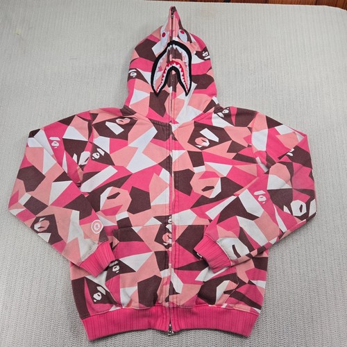 A Bathing Ape Hoodie Sweatshirt Mens Extra Large Pink Full Zip Bape Streetwear - Picture 2 of 22