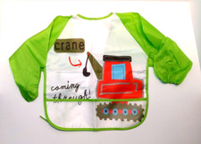 Lot of 4 Bibs /Smocks Waterproof Full Coverage-Long Sleeves-Pockets 9-36 Mo. NEW