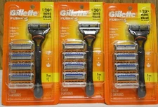Gillette Fusion 5 Refill Cartridges 5 Count + Handle Factory Sealed (Lot Of 3)