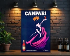 Vintage Campari French Elegance in Motion Dance Sign - (60X40 CM)